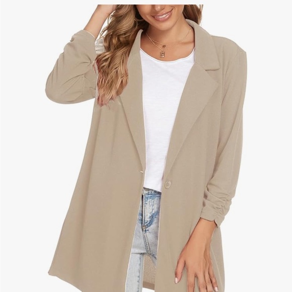 Unifrizz Jackets & Blazers - Beige Longline Blazer